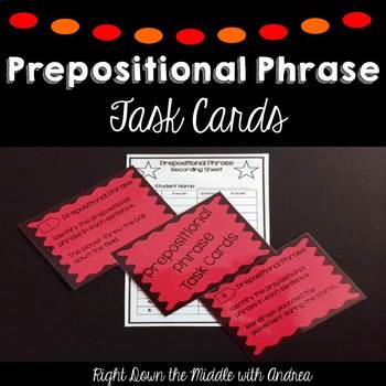 Preview of Prepositional Phrase Task Cards