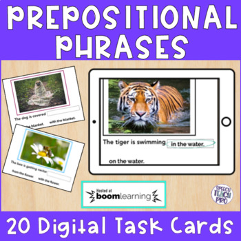 Preview of Prepositional Phrases | Boom Digital Task Cards