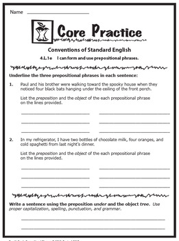 prepositional phrases activities 4th grade hands on preposition worksheets