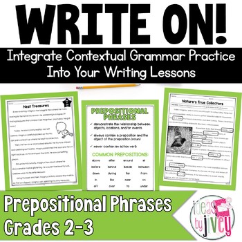 Preview of Prepositional Phrases - Grammar In Context Writing Lessons for 2nd / 3rd Grade