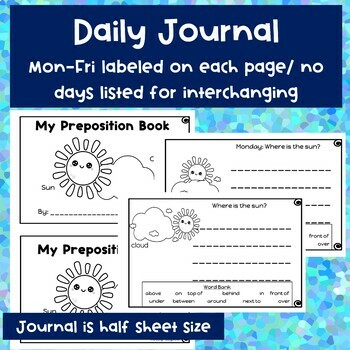 Prepositional Phrases | Journal | Position Words | Sun and Cloud ...