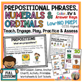 Prepositional Phrases, Numerals & Ordinal Numbers Lesson |