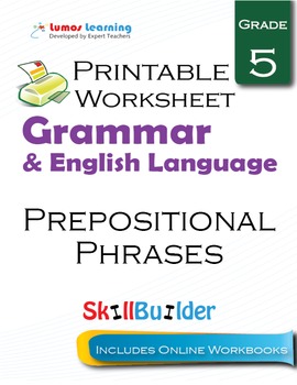Preview of Prepositional Phrases Printable Worksheet, Grade 5