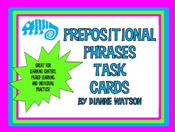 Preview of Prepositional Phrases Task Cards