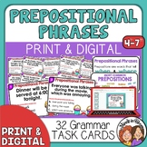 Prepositional Phrases Task Cards | Print & Digital - Sentences