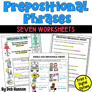 Preview of Prepositional Phrases Activity Packet: Three Practice Worksheets