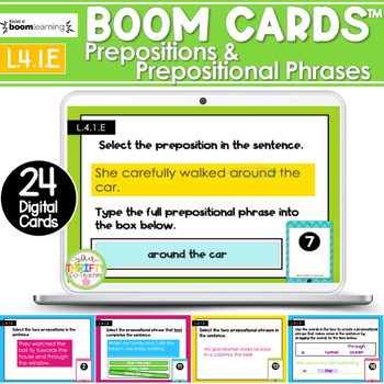 Preview of Prepositional Phrases and Prepositions Activity | Boom Cards Digital Task Cards