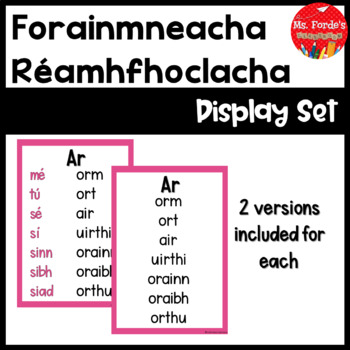 Preview of Forainmneacha Réamhfhoclacha (Prepositional Pronouns in Irish)