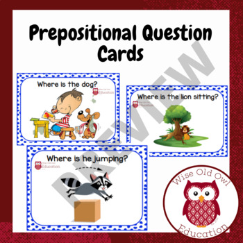 Preview of Prepositional Question cards