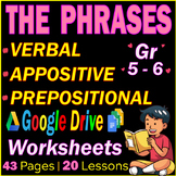 Prepositional, Verbal, Appositive | Phrases |  Worksheets.