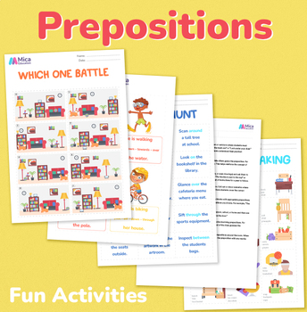 Preview of Prepositions: 12 fun group activities, with printables (levels A1, A2 and B1)