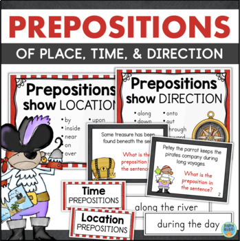 Preview of Prepositions Worksheet & Prepositional Phrases Task Cards Anchor Chart