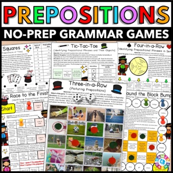 Preview of Prepositions Games for Prepositions of Place & Time, Prepositional Phrases