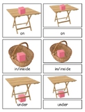 Prepositions 3-part cards--Montessori Language Arts--Monte