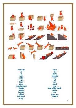 Preview of Prepositions cards, Preposition words with pictures, speech therapy, autism, ABA