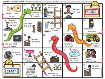 PLACE PREPOSITIONS SNAKES AND LADDERS