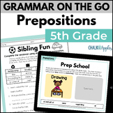 Prepositions 5th Grade Grammar Worksheets & Center Activit