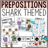 Prepositions Activities for Speech Therapy - Shark Themed 