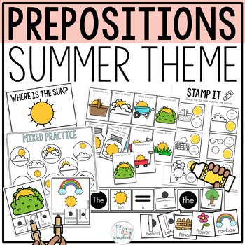 Preview of Prepositions Activities for Speech Therapy - Summer Themed Spatial Concepts