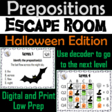 Prepositions Activity: Grammar Escape Room Halloween