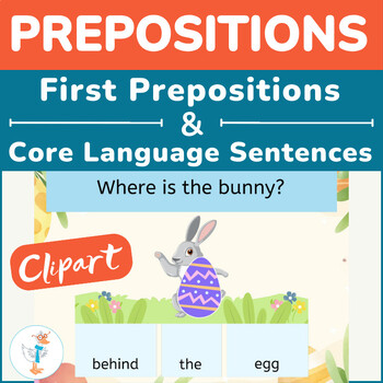 Preview of Prepositions: Adapted Easter Book -Where is the bunny? - Designed with Clipart