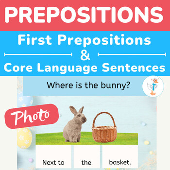 Preview of Prepositions: Adapted Easter Book -Where is the bunny? - Designed with Photos