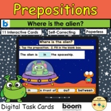 Prepositions Aliens Space BOOM Cards™ Task Cards