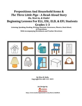 Preview of Prepositions And Household Items & The Three Little Pigs - A Read-Aloud