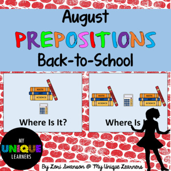 Preview of Prepositions- August- Back-to-School