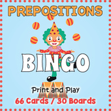 Prepositions BINGO & Memory Matching Card Game Activity