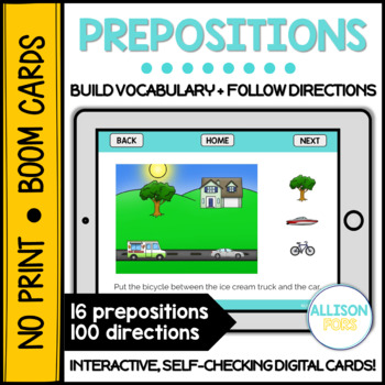 Preview of Prepositions & Prepositional Phrases BOOM Cards™️ Digital Activities