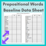 Prepositions Baseline Data Sheet