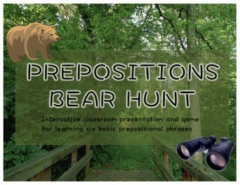 Preview of Prepositions Bear Hunt Interactive Activity and Review