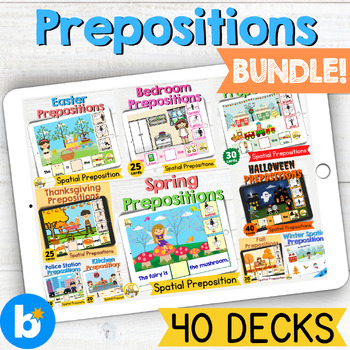 Preview of Prepositions Boom Cards Bundle
