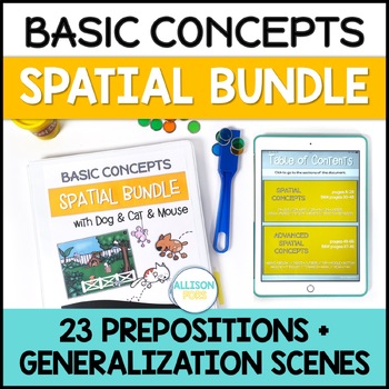 Preview of Prepositions Worksheets Bundle Basic Concepts Speech Therapy NO PREP