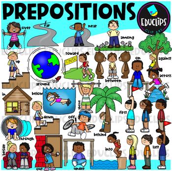 Preview of Prepositions Clip Art Set {Educlips Clipart}