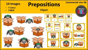 Preview of Prepositions Clipart & Flashcards