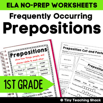 Preview of Prepositions Worksheets & Posters for 1st Grade Daily Grammar Practice L.1.1.i