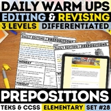 Prepositions STAAR Warm Up Paragraph Editing Worksheet 3rd