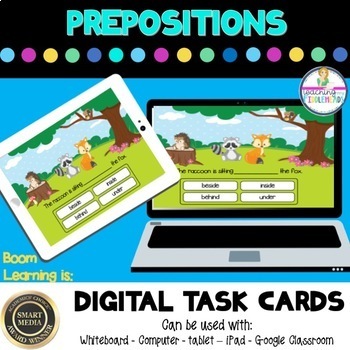 Preview of Prepositions Digital Task Card Game | Boom Cards