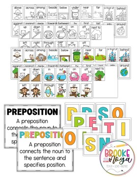 Prepositions Display Anchor Chart Mini Posters + B&W for Interactive ...
