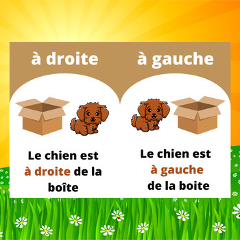 Prepositions Flashcards in french / Set of 8 / Printable by