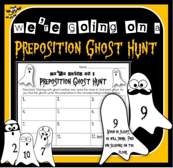 Preview of Halloween Prepositions Going on a Ghost Hunt - Write the Room