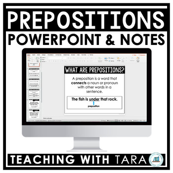 Preview of Prepositions | Grammar | Editable PowerPoint and Notes