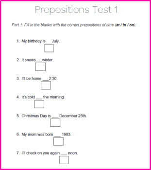 Mixed prepositions: English ESL worksheets pdf & doc