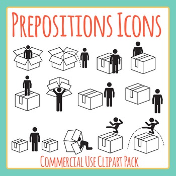 Preview of Prepositions Icons / Symbols English / Language Set Clip Art / Clipart