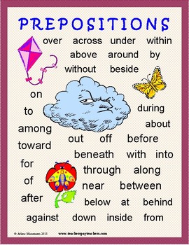 Preview of PREPOSITIONS Lessons, Worksheets, Task Cards, and Test