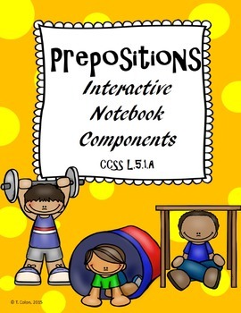 Preview of Prepositions Interactive Notebook Components