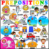 Prepositions. Clipart in BLACK & WHITE/ full color. {Lilly