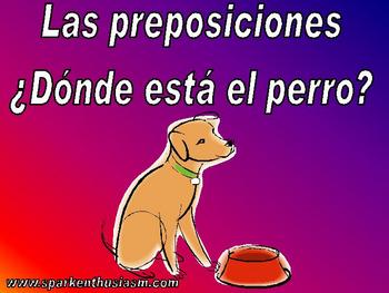 Preview of Prepositions (Las preposiciones) Power Point in Spanish (44 slides)